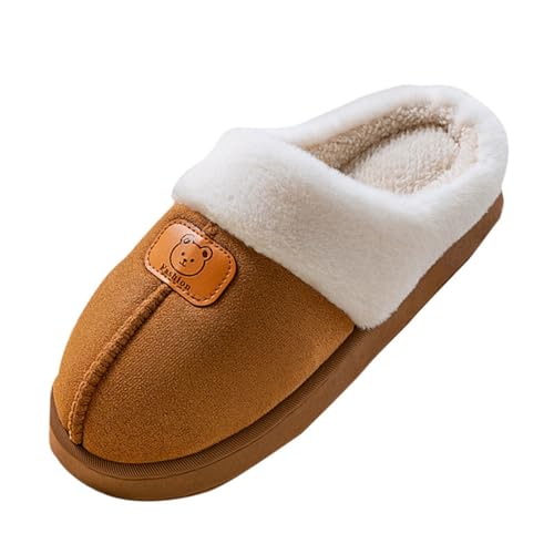 Pantoffeln Damen Winter Plüsch Hausschuhe Herren Warm Filzpantoffeln Rutschfest Slippers Flauschige Fleece Hausschlappen Weich Tragbare House Pantoffeln Innen Und Außen Zuhause Unisex Hausschuhe von Komiseup