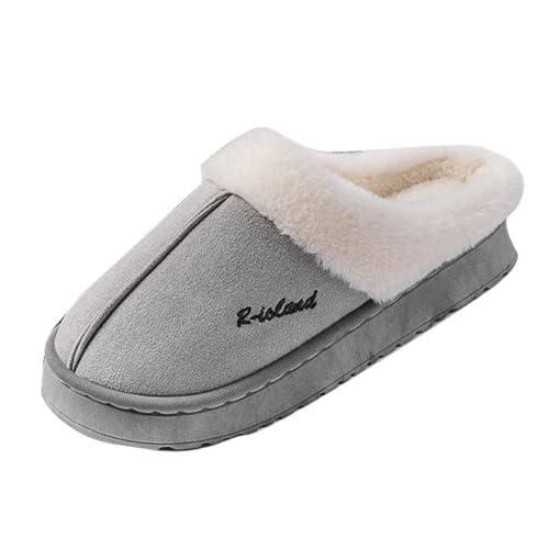 Pantoffeln Damen Winter Plüsch Hausschuhe Herren Warm Filzpantoffeln Rutschfest Slippers Flauschige Fleece Hausschlappen Weich Tragbare House Pantoffeln Innen Und Außen Zuhause Unisex Hausschuhe von Komiseup