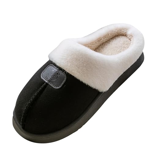 Pantoffeln Damen Winter Plüsch Hausschuhe Herren Warm Filzpantoffeln Rutschfest Slippers Flauschige Fleece Hausschlappen Weich Tragbare House Pantoffeln Innen Und Außen Zuhause Unisex Hausschuhe von Komiseup