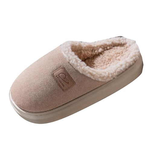 Pantoffeln Damen Winter Plüsch Hausschuhe Herren Warm Filzpantoffeln Rutschfest Slippers Flauschige Fleece Hausschlappen Weich Tragbare House Pantoffeln Innen Und Außen Zuhause Unisex Hausschuhe von Komiseup