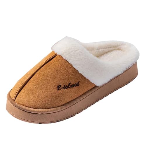 Pantoffeln Damen Winter Plüsch Hausschuhe Herren Warm Filzpantoffeln Rutschfest Slippers Flauschige Fleece Hausschlappen Weich Tragbare House Pantoffeln Innen Und Außen Zuhause Unisex Hausschuhe von Komiseup