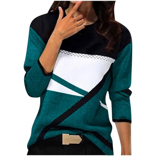 Pullover Damen Einfarbig Sweatshirt Langarm Rundhals Pulli Herbst Winter Langarmshirt Frauen Baumwolle Bluse Tops Locker Lässige Oberteil Sport Streetwear Teenager Mädchen Sportshirt ohne Kapuze von Komiseup