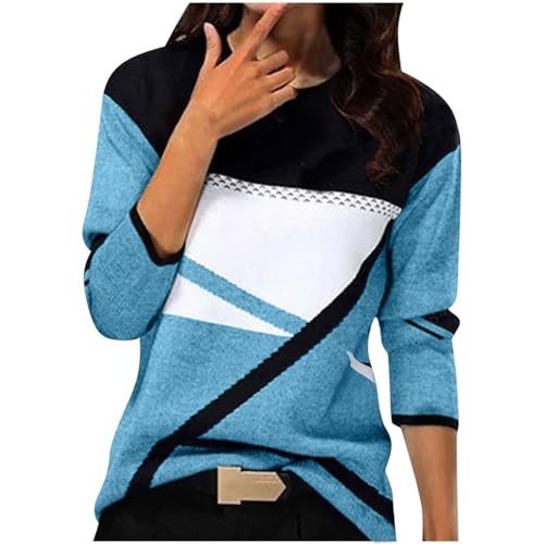 Pullover Damen Einfarbig Sweatshirt Langarm Rundhals Pulli Herbst Winter Langarmshirt Frauen Baumwolle Bluse Tops Locker Lässige Oberteil Sport Streetwear Teenager Mädchen Sportshirt ohne Kapuze von Komiseup