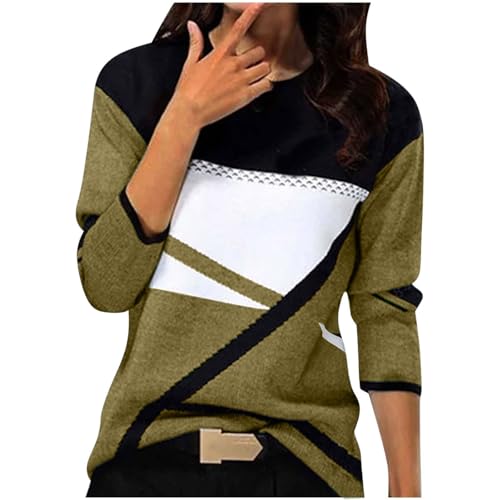 Pullover Damen Einfarbig Sweatshirt Langarm Rundhals Pulli Herbst Winter Langarmshirt Frauen Baumwolle Bluse Tops Locker Lässige Oberteil Sport Streetwear Teenager Mädchen Sportshirt ohne Kapuze von Komiseup