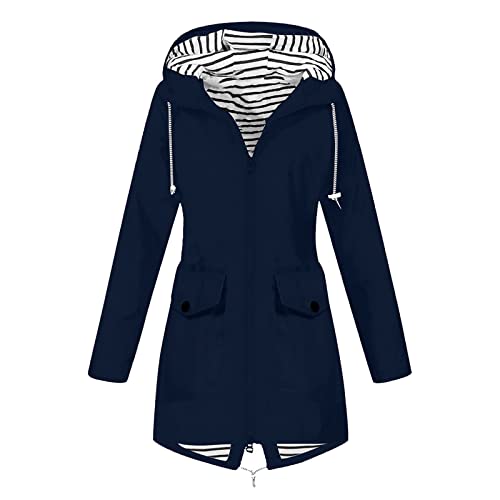 Regenjacke Damen Einfarbig Wasserdichte Softshelljacke Gefüttert Sommerjacke mit Gestreift Atmungsaktive Übergangsjacke Frühling Herbst Leichte Kapuzenjacke Reißverschluss Outdoorjacke Funktionsjacke Regenjacke Damen Einfarbig Wasserdichte Softshelljacke Gefüttert Sommerjacke mit Gestreift Atmungsaktive Übergangsjacke Frühling Herbst Leichte Kapuzenjacke Reißverschluss Outdoorjacke Funktionsjacke von Komiseup