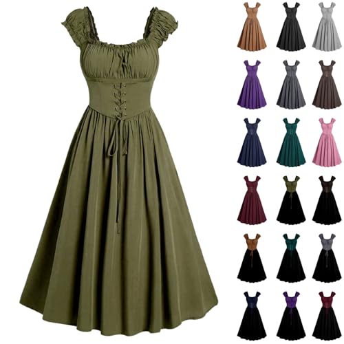 Sommerkleid Damen Lang Korsett Kleid Elegant Einfarbige Abendkleid Steampunk Gothic Kleid Halloween Karneval Cosplay Kostüm Vintage Mittelalter Kleider A-Linie Hohe Taille Cocktailkleid mit Korsett Sommerkleid Damen Lang Korsett Kleid Elegant Einfarbige Abendkleid Steampunk Gothic Kleid Halloween Karneval Cosplay Kostüm Vintage Mittelalter Kleider A-Linie Hohe Taille Cocktailkleid mit Korsett von Komiseup