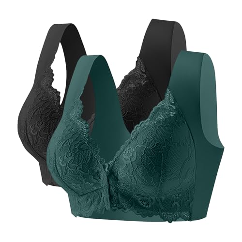 Sport BH Damen 3er Pack Seamless BH Ohne Bügel Still BHS mit Vorderer Schnalle Vollschalen Gepolstert Bustier Lift Anti Falten Effekt Bra Push Up Starker Halt Soft Bra Verstellbar Unterwäsche von Komiseup