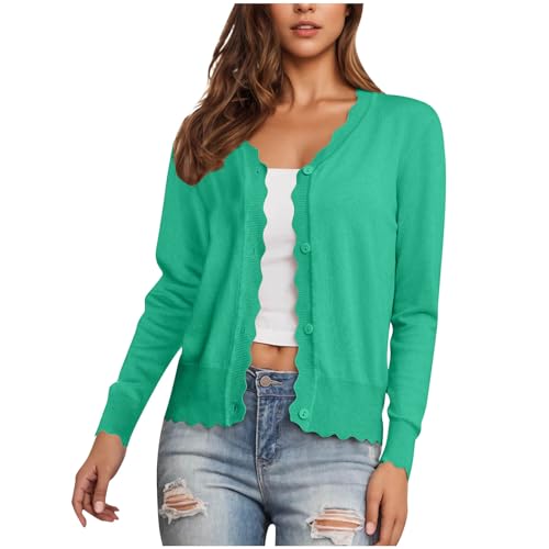Strickjacke Damen Kurz Feinstrick Cardigan Weiche Bolero Sommerjacke Elegant Einfarbig Strickcardigan Leichte Dünne Übergangsjacke für Frühling und Herbst Kaschmir Gestrickter Open Front Sweater von Komiseup