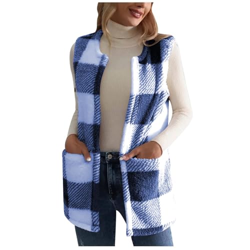 Strickweste Damen Lang Ärmellose Fleeceweste Teddy Fleece Plüschweste Herbst Winter Warm Steppweste Elegant Einfarbig Winterweste mit Taschen Locker Übergangsjacke mit Kapuze Leicht Cardigan Jacke Strickweste Damen Lang Ärmellose Fleeceweste Teddy Fleece Plüschweste Herbst Winter Warm Steppweste Elegant Einfarbig Winterweste mit Taschen Locker Übergangsjacke mit Kapuze Leicht Cardigan Jacke von Komiseup