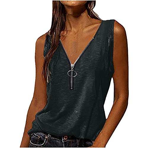 Tank Top Damen Sommer Locker Sexy Ärmellos Shirt Crop Tops Teenager Mädchen Mode Pailletten-Rundhalsausschnitt Bluse Mode Camisole Tank Tops von Komiseup