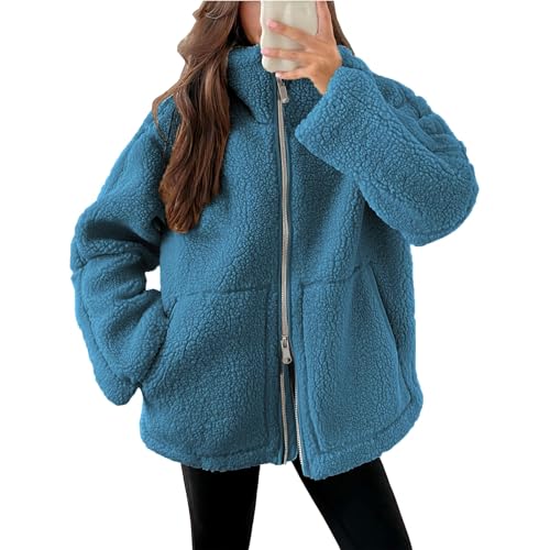 Teddyjacke Damen Winter Teddyfleece Jacke Doppelschieber Reißverschluss Winterjacke Thermal Teddy Wintermantel Einfarbig Revers Fleecejacke Black Plüschjacke Friday Freizeit Outdoor Fleecemantel Teddyjacke Damen Winter Teddyfleece Jacke Doppelschieber Reißverschluss Winterjacke Thermal Teddy Wintermantel Einfarbig Revers Fleecejacke Black Plüschjacke Friday Freizeit Outdoor Fleecemantel von Komiseup
