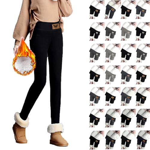 Thermo Leggings Damen Fleece Gefüttert Thermoleggins Winter Lang Thermohose mit Innenfleece High Waist Elastisch Yogahose Verdickte Warme Strumpfhose Sportleggins Laufhose Sporthose Sport Leggins von Komiseup