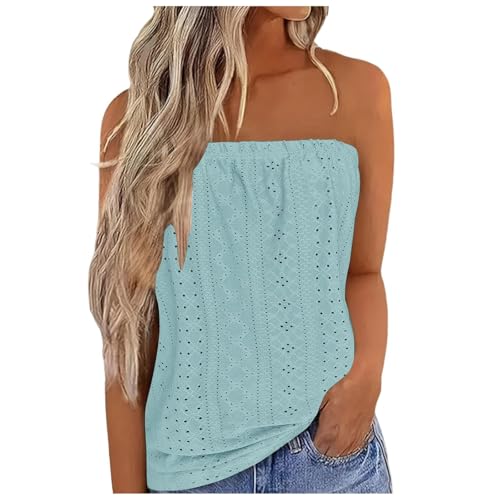Tshirt Damen Sommer Bandeau Top Trägerloses Schulterfreies Oberteile Y2k Aesthetic Clothes Crop Tops Rückenfreie Outfit Streetwear Elegant Einfarbig Röhrentop Blumendruck Longshirt für Strand Urlaub Tshirt Damen Sommer Bandeau Top Trägerloses Schulterfreies Oberteile Y2k Aesthetic Clothes Crop Tops Rückenfreie Outfit Streetwear Elegant Einfarbig Röhrentop Blumendruck Longshirt für Strand Urlaub von Komiseup