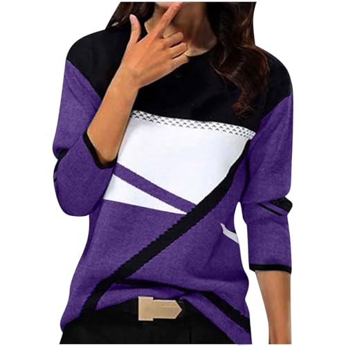 Weihnachtspullover Damen Winter Warm Pullover Modisches bedrucktes Oberteil Locker Sweatshirt für Teenager Mädchen Sport Langarm Longshirt Lässige Baumwolle Langarmshirt Frauen Oversized Pulli von Komiseup