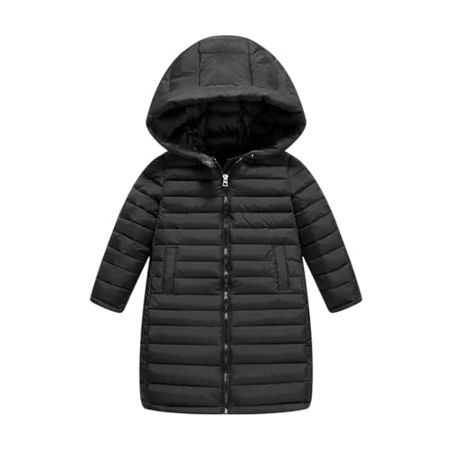 Winterjacke Kinder Verdickte Warm Daunenjacke für Mädchen und Jungen Winter Lang Kapuzenjacke mit Taschen Dicke Gefüttert Baumwolljacke Oversize Leichte Full-Zip Pufferjacke mit Kapuze 2-13 Jahre von Komiseup
