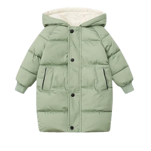 Winterjacke Kinder Verdickte Warm Daunenjacke für Mädchen und Jungen Winter Lang Kapuzenjacke mit Taschen Dicke Gefüttert Baumwolljacke Oversize Leichte Full-Zip Pufferjacke mit Kapuze 2-13 Jahre von Komiseup