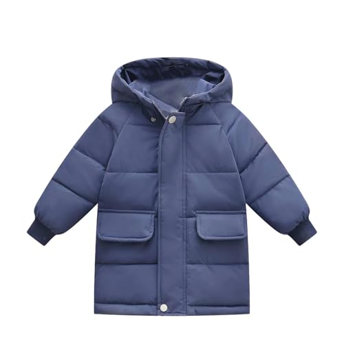 Winterjacke Mädchen Lang Kinder Jacke Warm Dicke Daunenjacke mit Kapuze Outdoor Parka Wintermantel Teddy Fleece Kapuzenjacke Mantel Verdicket Puffer Gefütterte Outdoorjacke Einfarbig Kinderjacke von Komiseup