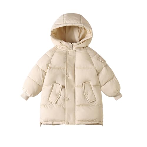 Winterjacke Mädchen Lang Kinder Jacke Warm Dicke Daunenjacke mit Kapuze Outdoor Parka Wintermantel Teddy Fleece Kapuzenjacke Mantel Verdicket Puffer Gefütterte Outdoorjacke Einfarbig Kinderjacke von Komiseup
