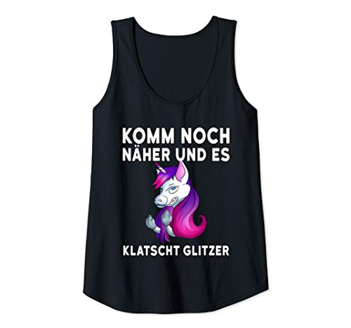 Damen Komm noch Näher und es klatscht Glitzer Tank Top Damen Komm noch Näher und es klatscht Glitzer Tank Top von Komm noch Näher und es klatscht Glitzer
