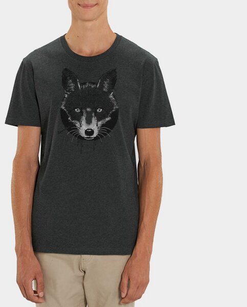 Kommabei Herren T Shirt Fuchs / Fox dark heather von Kommabei