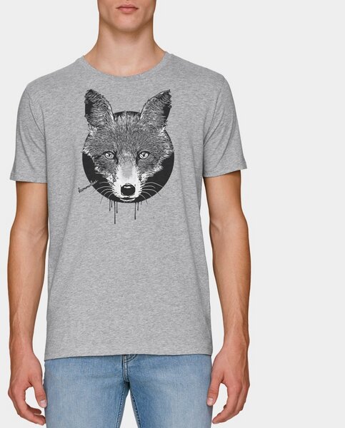 Kommabei Herren T-Shirt Reineke Fuchs grau meliert von Kommabei