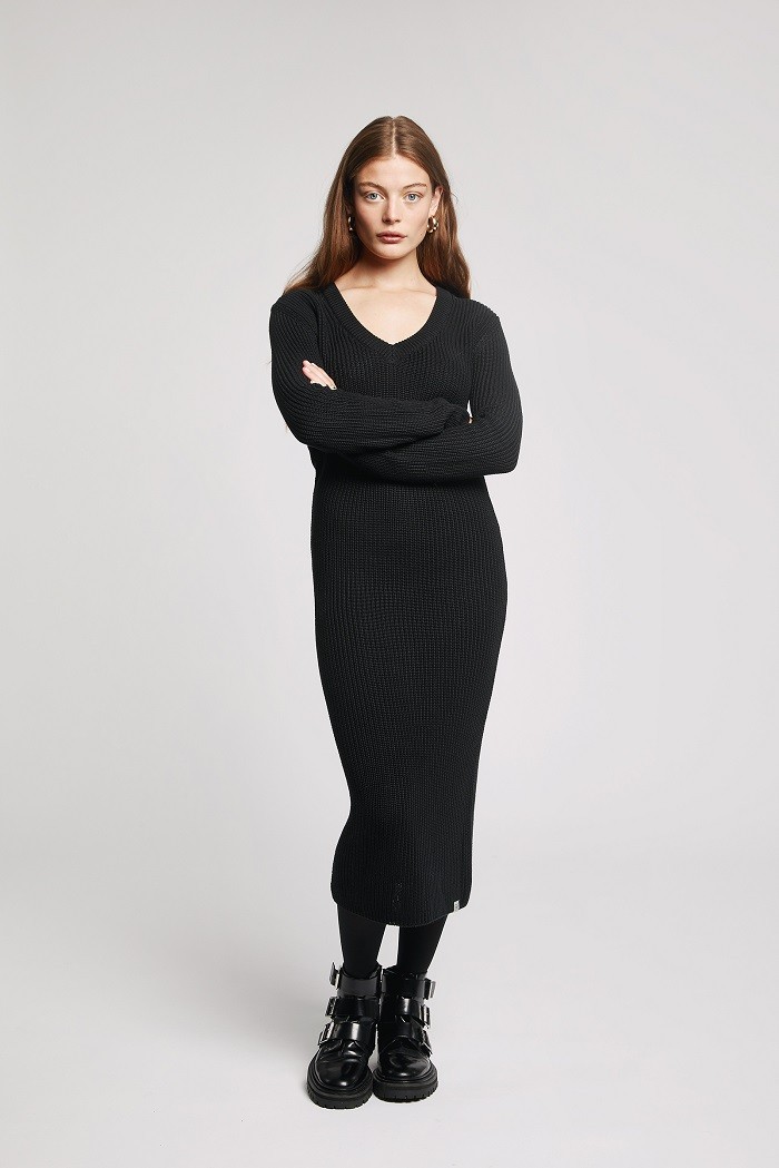 Komodo Aline nachhaltiges Strickkleid Black 36 von Komodo