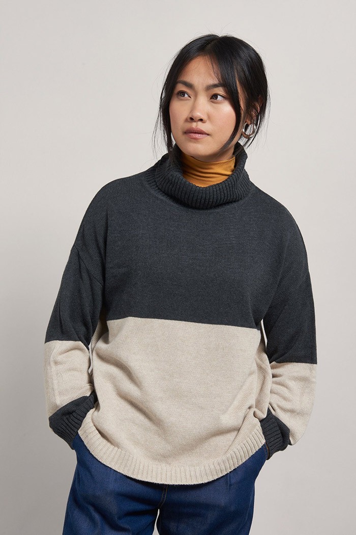 Komodo Remia Jumper Coal & Oatmeal L von Komodo