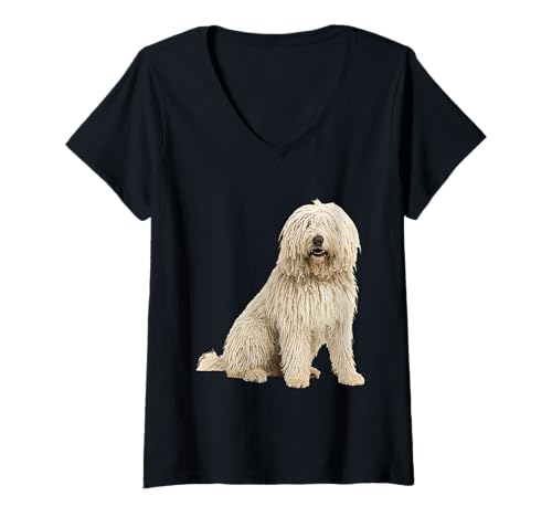 Damen Komondor T-Shirt mit V-Ausschnitt Damen Komondor T-Shirt mit V-Ausschnitt von Komondor Dog