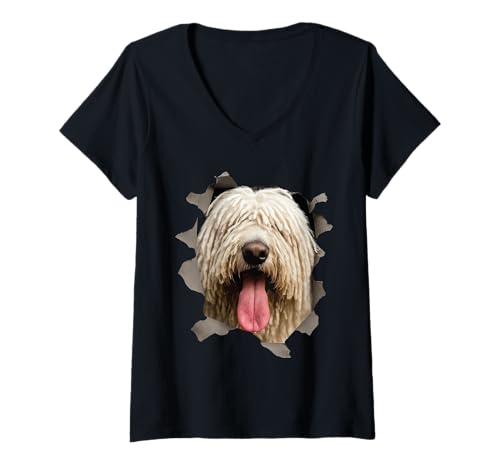 Damen Komondor T-Shirt mit V-Ausschnitt Damen Komondor T-Shirt mit V-Ausschnitt von Komondor Dog