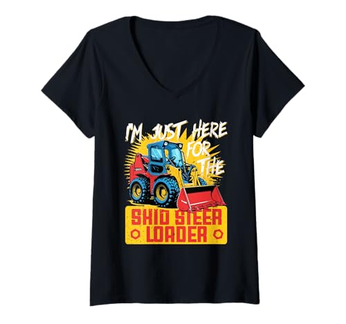 Damen Kompaktlader Skid Steer Operator T-Shirt mit V-Ausschnitt Damen Kompaktlader Skid Steer Operator T-Shirt mit V-Ausschnitt von Kompaktlader Skid Loader Operator