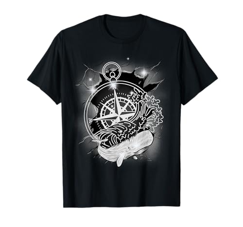 maritim Fisch Fische Wal Walfisch Kompass Kinder Windrose T-Shirt maritim Fisch Fische Wal Walfisch Kompass Kinder Windrose T-Shirt von Kompass Richtung Windrose