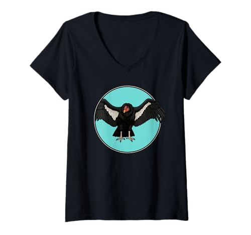 Damen Kondore Kondor T-Shirt mit V-Ausschnitt Damen Kondore Kondor T-Shirt mit V-Ausschnitt von Kondore Kondor Tier Shop