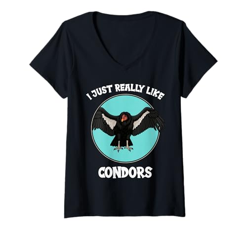 Damen Kondore Kondor T-Shirt mit V-Ausschnitt Damen Kondore Kondor T-Shirt mit V-Ausschnitt von Kondore Kondor Tier Shop