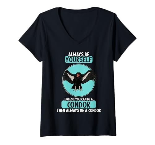 Damen Kondore Kondor T-Shirt mit V-Ausschnitt Damen Kondore Kondor T-Shirt mit V-Ausschnitt von Kondore Kondor Tier Shop