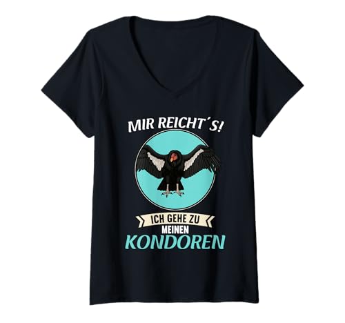 Damen Kondore Kondor T-Shirt mit V-Ausschnitt Damen Kondore Kondor T-Shirt mit V-Ausschnitt von Kondore Kondor Tier Shop