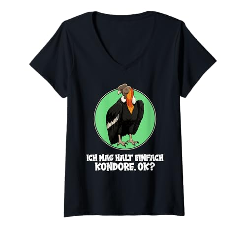 Damen Kondore Kondor T-Shirt mit V-Ausschnitt Damen Kondore Kondor T-Shirt mit V-Ausschnitt von Kondore Kondor Tier Shop