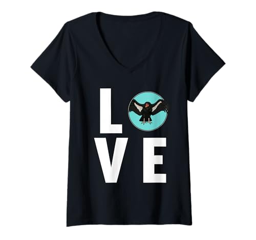 Damen Kondore Kondor T-Shirt mit V-Ausschnitt Damen Kondore Kondor T-Shirt mit V-Ausschnitt von Kondore Kondor Tier Shop
