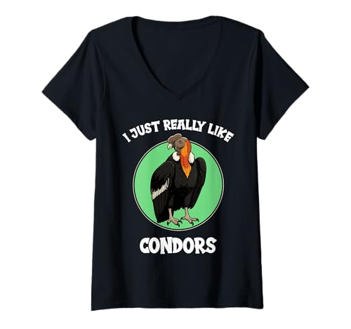 Damen Kondore Kondor T-Shirt mit V-Ausschnitt Damen Kondore Kondor T-Shirt mit V-Ausschnitt von Kondore Kondor Tier Shop
