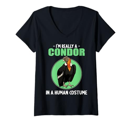 Damen Kondore Kondor T-Shirt mit V-Ausschnitt Damen Kondore Kondor T-Shirt mit V-Ausschnitt von Kondore Kondor Tier Shop