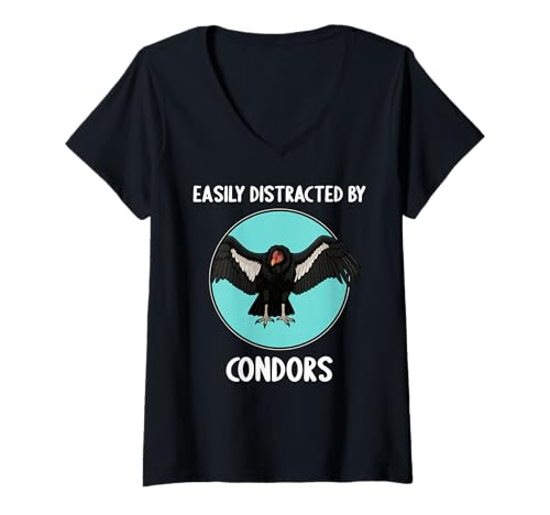 Damen Kondore Kondor T-Shirt mit V-Ausschnitt Damen Kondore Kondor T-Shirt mit V-Ausschnitt von Kondore Kondor Tier Shop