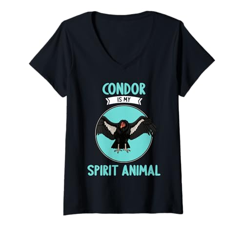 Damen Kondore Kondor T-Shirt mit V-Ausschnitt Damen Kondore Kondor T-Shirt mit V-Ausschnitt von Kondore Kondor Tier Shop