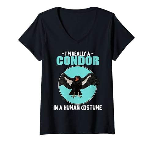 Damen Kondore Kondor T-Shirt mit V-Ausschnitt Damen Kondore Kondor T-Shirt mit V-Ausschnitt von Kondore Kondor Tier Shop