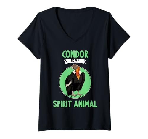 Damen Kondore Kondor T-Shirt mit V-Ausschnitt Damen Kondore Kondor T-Shirt mit V-Ausschnitt von Kondore Kondor Tier Shop