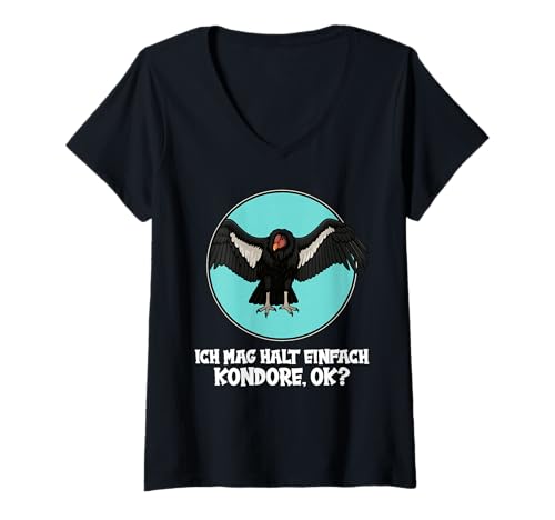 Damen Kondore Kondor T-Shirt mit V-Ausschnitt Damen Kondore Kondor T-Shirt mit V-Ausschnitt von Kondore Kondor Tier Shop