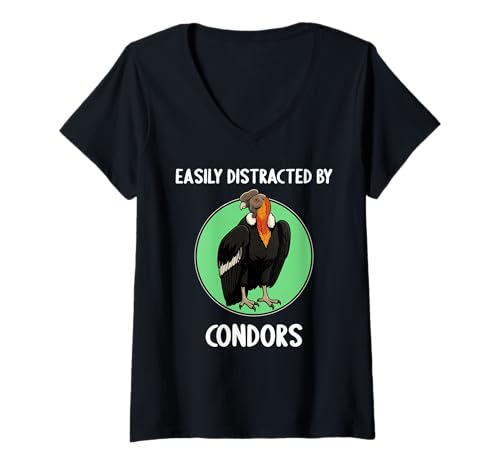 Damen Kondore Kondor T-Shirt mit V-Ausschnitt Damen Kondore Kondor T-Shirt mit V-Ausschnitt von Kondore Kondor Tier Shop