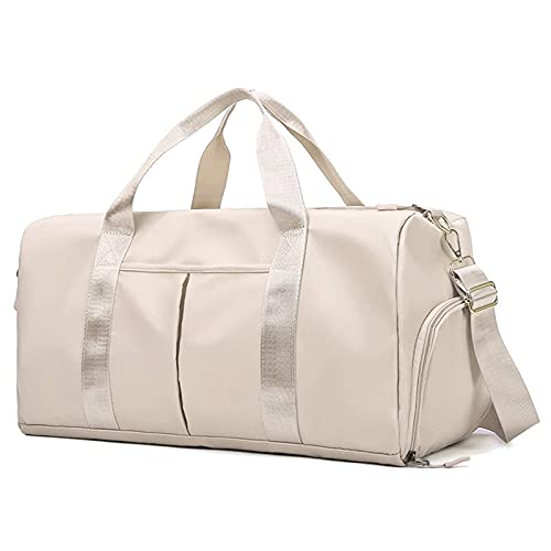 Konelia Reise-Duffle Bag Sport Gym Weekender Tasche mit trockener Nassaufbewahrungstasche & Schuhfach Leichte Tragetasche Handtasche Yoga Tasche für Männer und Frauen, Weiß, 20", Vintage-Stil von Konelia