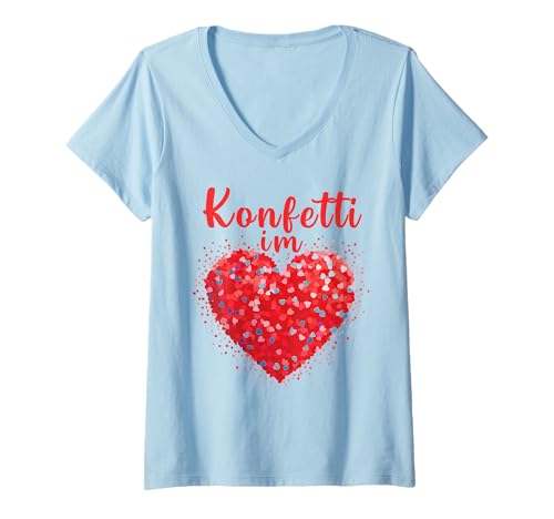Damen Lustiges Konfetti im Herzen Karneval Fasching Kostüm Ersatz T-Shirt mit V-Ausschnitt Damen Lustiges Konfetti im Herzen Karneval Fasching Kostüm Ersatz T-Shirt mit V-Ausschnitt von Konfetti im Herzen Karneval Fasching Kostüme