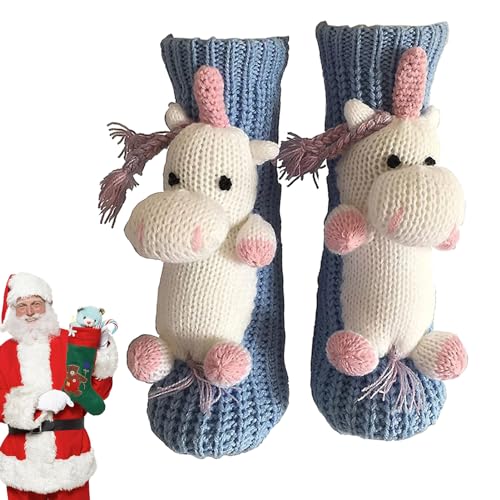 3D Weihnachtsgeschenksocken | Innensocken Weihnachtsmuster,Weihnachts-Fuzzy-Socken für Damen, 3D-warme, flauschige Socken, Winter-Slipper-Socken, weiche Weihnachtsmann-Elch-Socken, Geschenke Kongou von Kongou