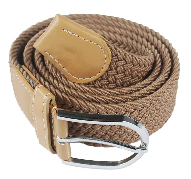 Kongs Flechtgürtel Elastischer Gürtel 105cm dehnbar bis 120 cm unisex Metallschnalle elastisch von Kongs