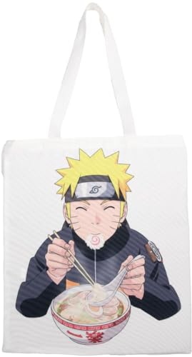 Konix Naruto Shippuden Tote Bag Tasche mit langen Griffen - 38 x 42 cm - 100% Polyester - Naruto Ramen Motiv - Weiß Konix Naruto Shippuden Tote Bag Tasche mit langen Griffen - 38 x 42 cm - 100% Polyester - Naruto Ramen Motiv - Weiß von Konix